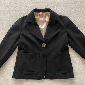 N°21 black blazer jacket with gemstone crystal button